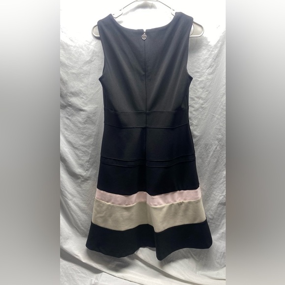 Tommy Hilfiger Scuba Fit Flare A line Dress Pink Black sz 6 - Picture 6 of 10